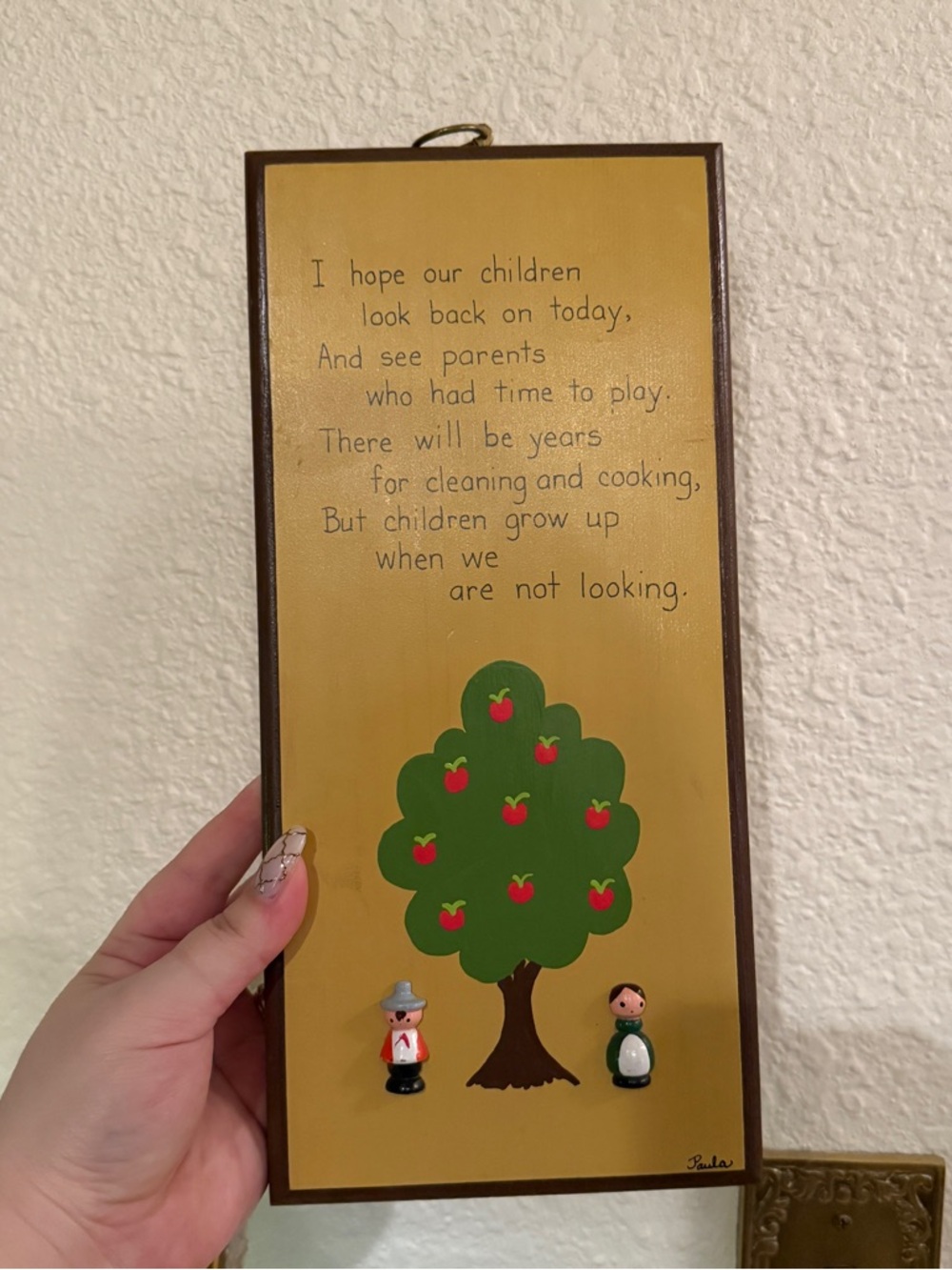 Vintage Parenting Themed Wall Plaque
